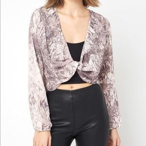 NWT Olivaceous snake skin crop top